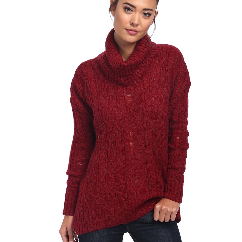 Free People Complex Cable Turtleneck